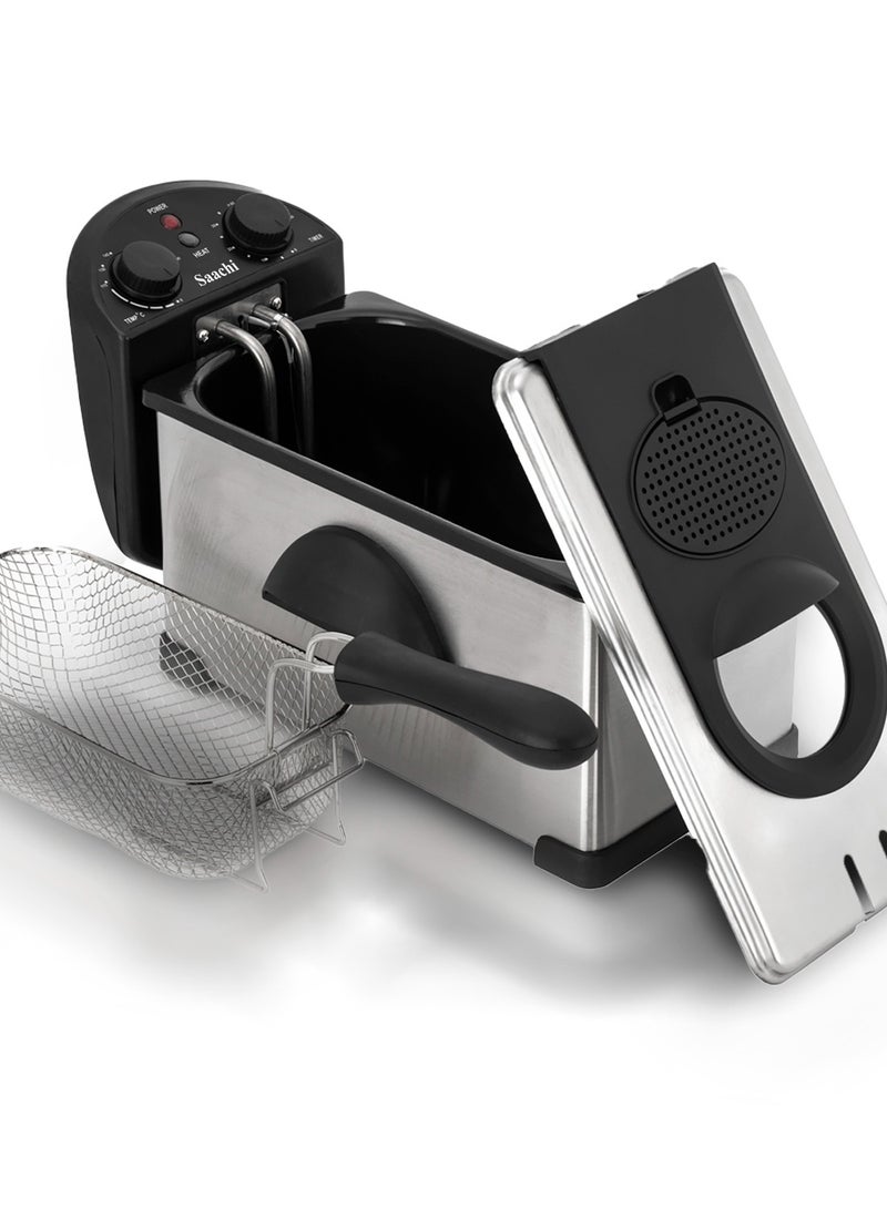 Deep Fryer With Adjustable Thermostat And Thermal Cut-Out Reset Button 3 L 2000 W NL-DF-4702T Silver