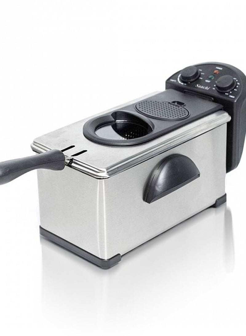 Deep Fryer With Adjustable Thermostat And Thermal Cut-Out Reset Button 3 L 2000 W NL-DF-4702T Silver