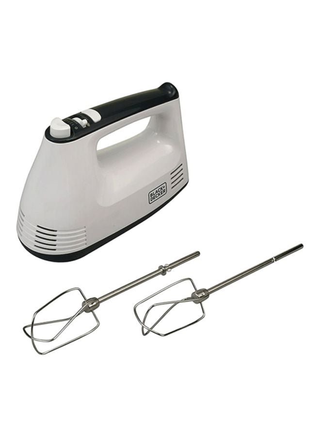 Hand Mixer, Turbo Function, High-Speed Mixing, Durable Stainless Steel Components, Quick Beater Lock, Includes Beater and Dough Hooks, Compact Design, 300 W M350-B5 White/Silver/Black