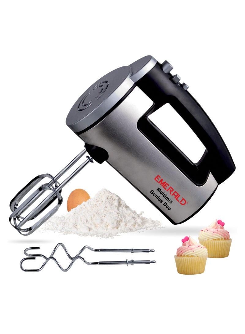 EMERALD Hand Mixer 300Watts, 6 Speed, Pulse Button, Beater & Dough Hooks Included. EK 790 MG