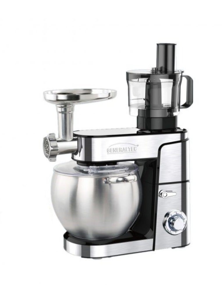 Generaltec 12L, 2000W Multifunctional Stand Mixer with 6 Speed Setting, Pulse, Blue Light on Knob and Full Steel Gears