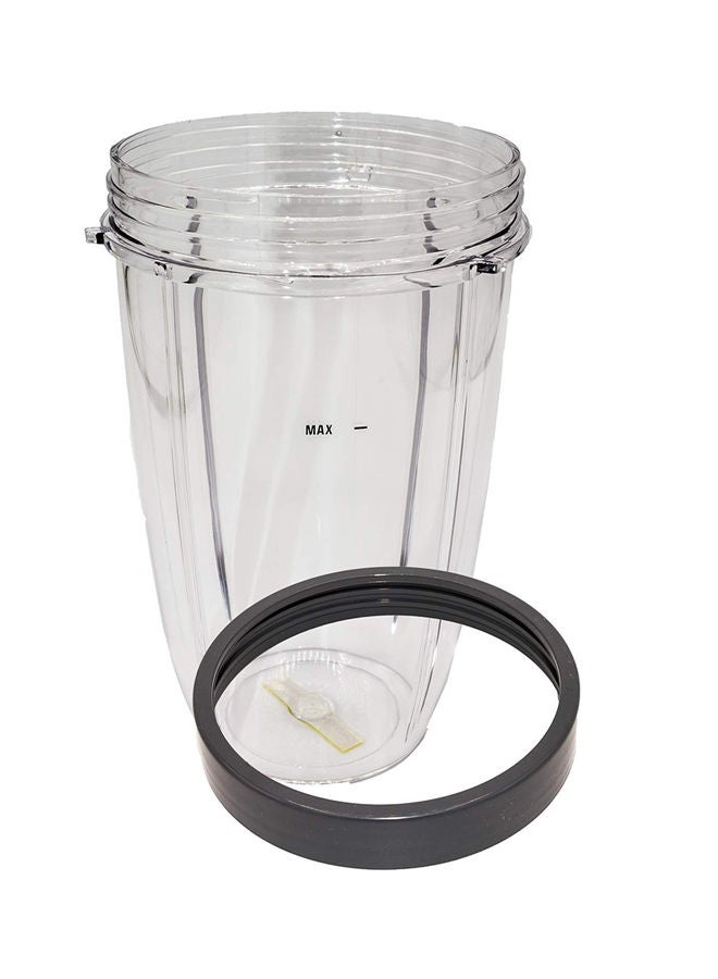 2 Piece Tall Cup And Lip Ring For Nutribullet Clear/Grey