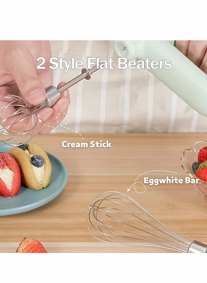 Electric Mixer,Compact Cordless Egg Beater USB Rechargable with 2 Detachable Stir Whisks 4 Speed Modes