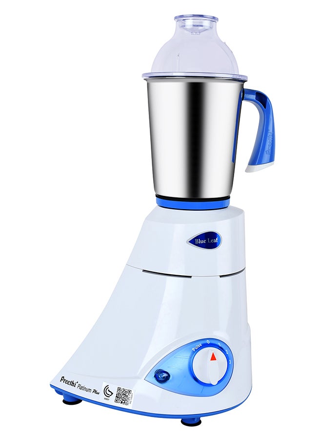 Blue Leaf Platinum Mixer Grinder 750.0 W | Multifunctional Grinder with Stainless Steel Jars & Blades 750 W MG-139/09 White/Blue/Clear