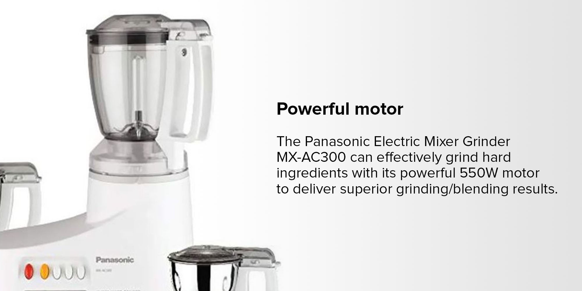 Electric Mixer Grinder 360.0 W MXAC300 White/Silver/Black