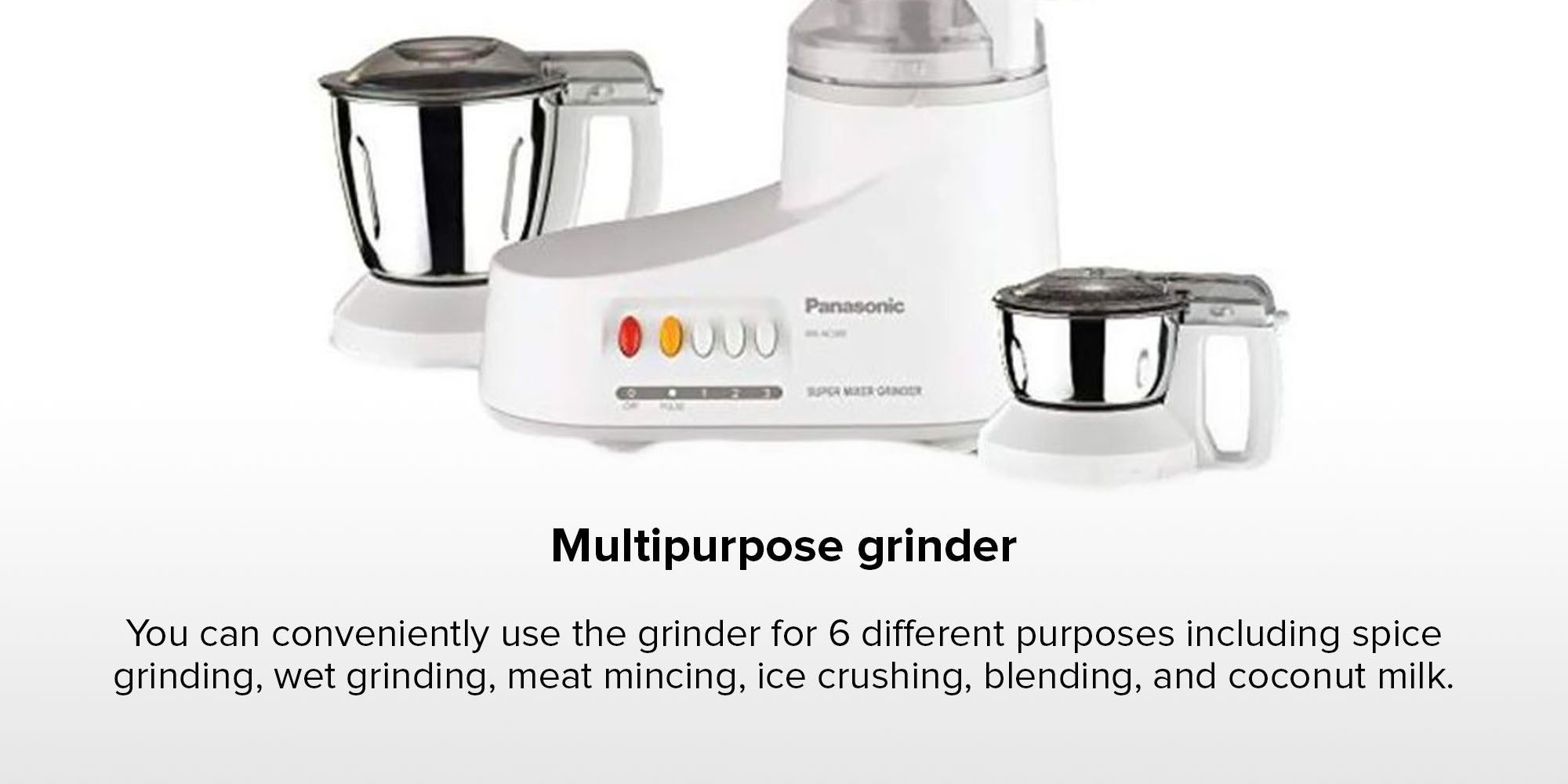 Electric Mixer Grinder 360.0 W MXAC300 White/Silver/Black