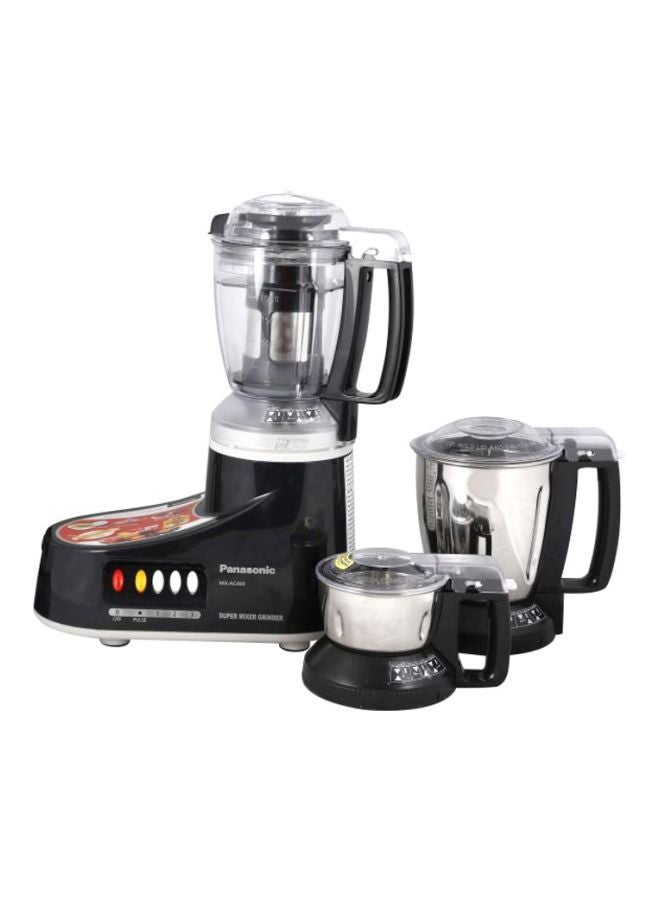 5-Piece Electric Mixer Grinder Set 1000 W MXAC400 Black/Silver/Clear