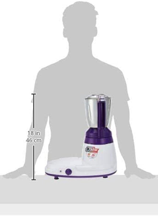 Multifunctional Mixer Grinder Stainless Steel Jars with Lockable Lid Perfect for Dry and Wet Fine Grinding  3 Speed powerful motor 1.5 L 750 W GSB44067 White/Purple/Silver