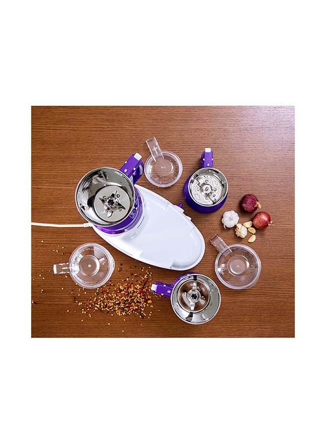 Multifunctional Mixer Grinder Stainless Steel Jars with Lockable Lid Perfect for Dry and Wet Fine Grinding  3 Speed powerful motor 1.5 L 750 W GSB44067 White/Purple/Silver