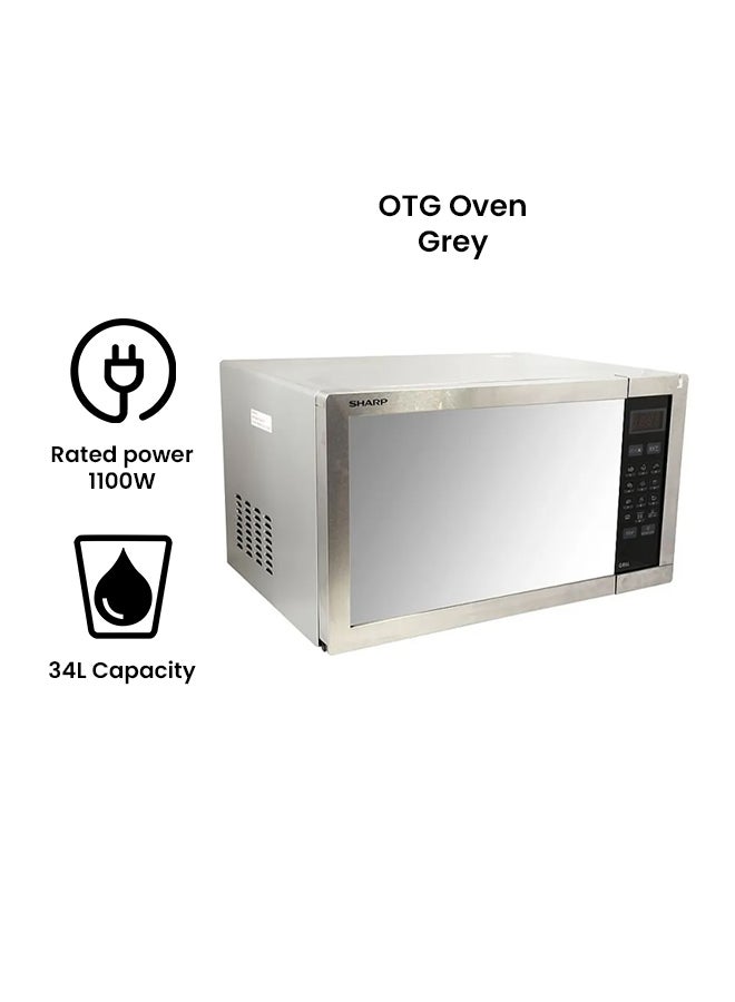 5 Power Levels Microwave Oven, 34 L 1100 W R-77AT-ST Grey