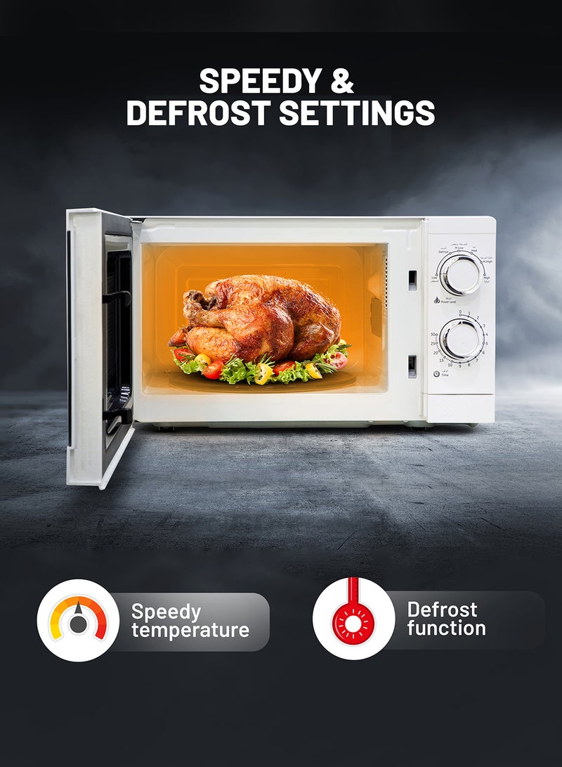 Microwaves Oven 20L, Re-Heating and Fast Defrosting | Adjustable Temperature & Timer Function 20 L 1200 W GMO1894-20LN White