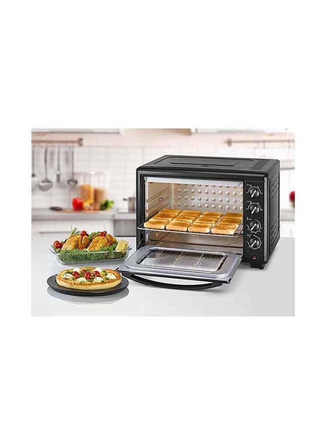 Toaster Oven with Double Grill,  90-230° Temp Control, Double Glass Door, Stainless Steel Interior, Multiple Accessories for Baking & Broiling, 55 L 2000 W TRO55RDG-B5 Black
