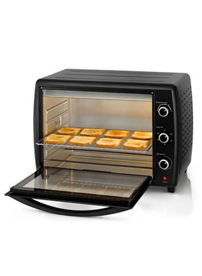 Toaster Oven, Adjustable 90-230°C Thermostat, Double Grill with Convection, Glass Door for Safety, Rotisserie Function, Anti-Rust Stainless Steel Interior, 70 L 2200 W TRO70RDG-B5 Black