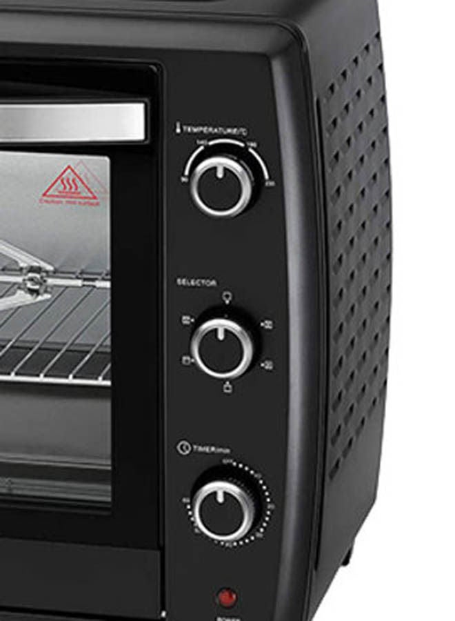 Toaster Oven, Adjustable 90-230°C Thermostat, Double Grill with Convection, Glass Door for Safety, Rotisserie Function, Anti-Rust Stainless Steel Interior, 70 L 2200 W TRO70RDG-B5 Black
