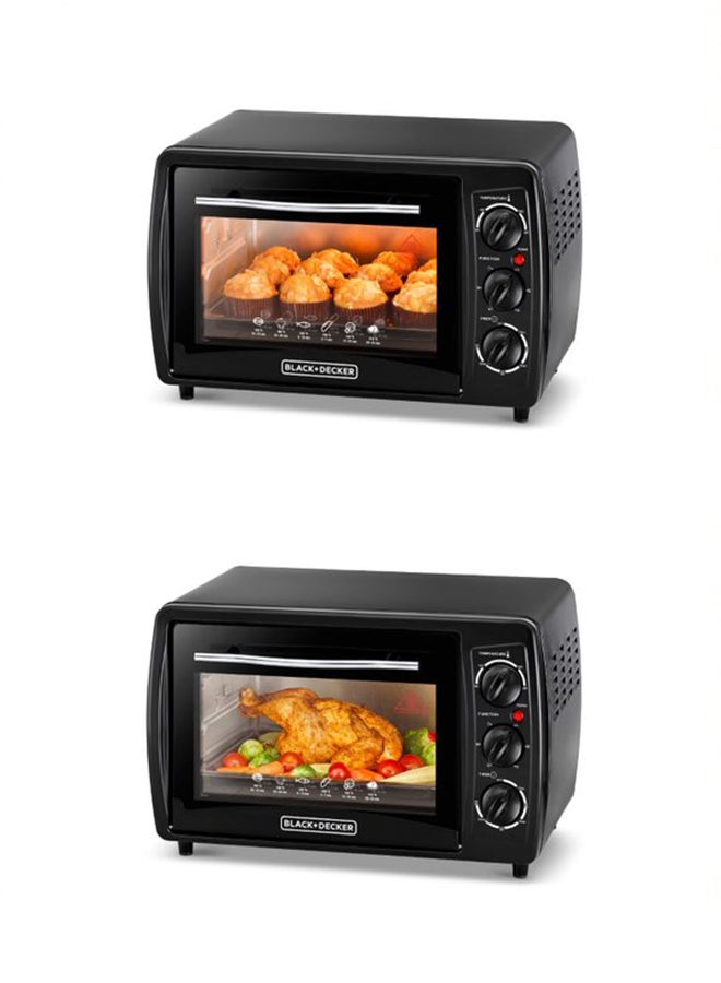 Electric Oven Multifunction With Double Glass And Rotisserie For Toasting/Baking/Broiling 19 L 1380 W TRO19RDG-B5 Black