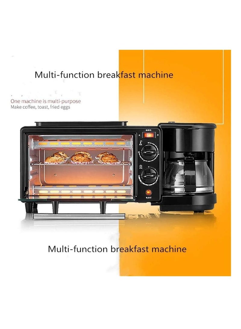 Breakfast machine multifunctional Mini Oven Multi Function Three In One Breakfast Machine 9L Small Portable Electric Grill Adjustable Temperature Control Timer 650W Multi Cooking