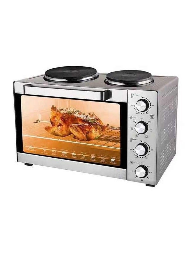 2 in 1 Toaster Oven Air Fryer 65L  with Temperature Control, 304 Stainless Steel Oven with Toast & Bake, Removable Inner Baking Tray, Rack and Grill, Perfect for Families and Individuals