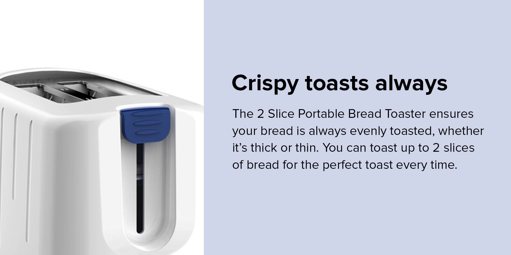 2 Slice Portable Bread Toaster 650.0 W SGT 820D White