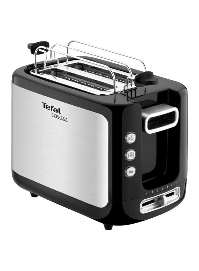 Toaster | Express | 2 slots | 7 Levels of Toasting | Defrost Function | Bin Warmer Accessory | Stainless steel | 2 Years Warranty 850 W TT365027 Black/Silver