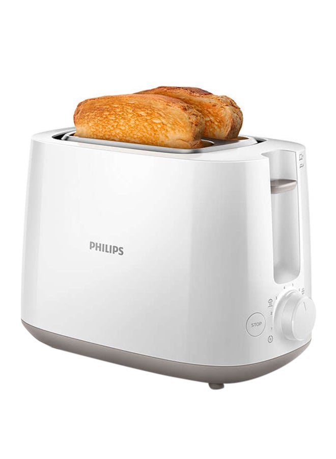 Toaster Daily Collection - Plastic, 2 Slots With Bun Warmer, 8 Settings, 830 W HD2581/01 White