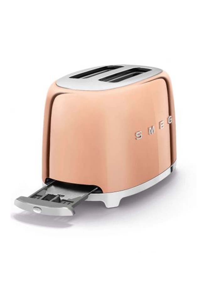 50's Retro Style Aesthetic 2 Slice Toaster 950 W 1035 W TSF01RGAU Rose Gold