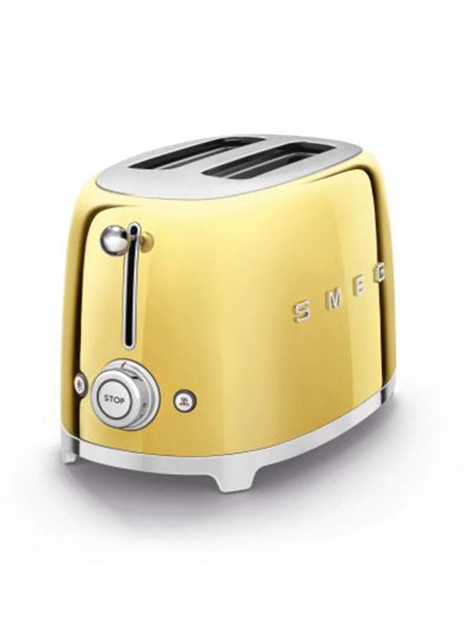 50's Retro Style Aesthetic 2 Slice Toaster 950 W 1035 W TSF01GOAU Gold