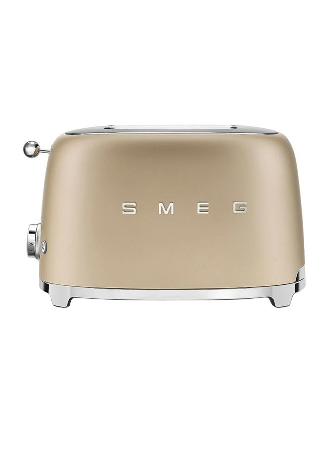 Smeg 50's Retro Style 2 Slice Toaster 1035 W TSF01CHMAU Champagne Matte