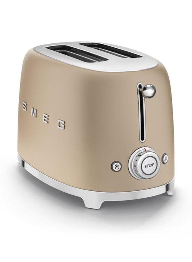 Smeg 50's Retro Style 2 Slice Toaster 1035 W TSF01CHMAU Champagne Matte