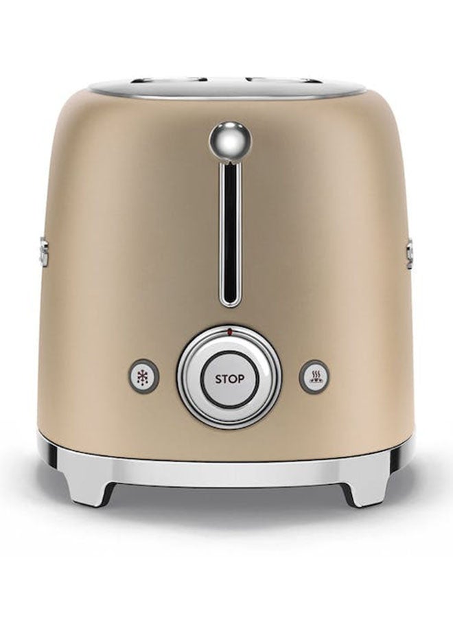 Smeg 50's Retro Style 2 Slice Toaster 1035 W TSF01CHMAU Champagne Matte