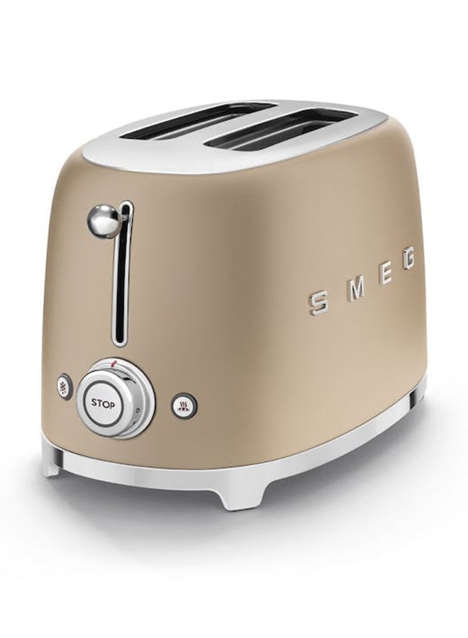 Smeg 50's Retro Style 2 Slice Toaster 1035 W TSF01CHMAU Champagne Matte