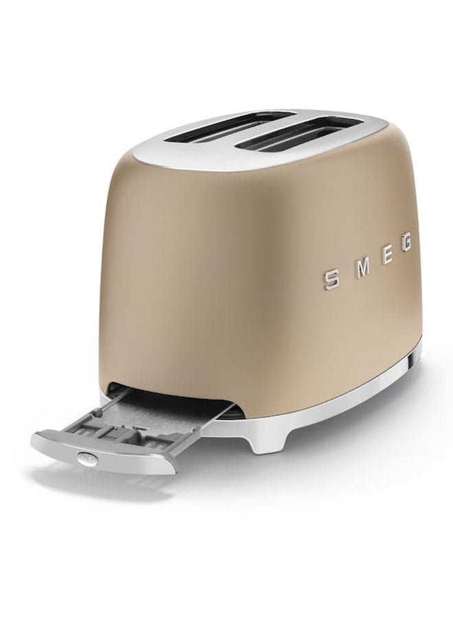 Smeg 50's Retro Style 2 Slice Toaster 1035 W TSF01CHMAU Champagne Matte