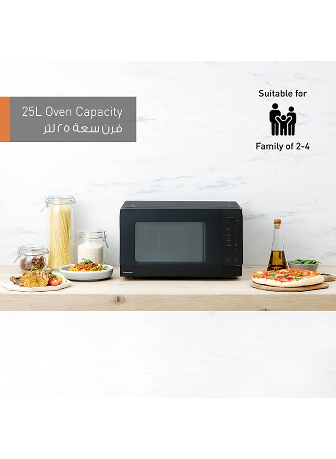 Compact Solo Microwave Oven, Push Open, Auto-Defrost, Child Safety Lock, Touch Operation, Quick 30 Function 25 L 900 W NNST34NB Black