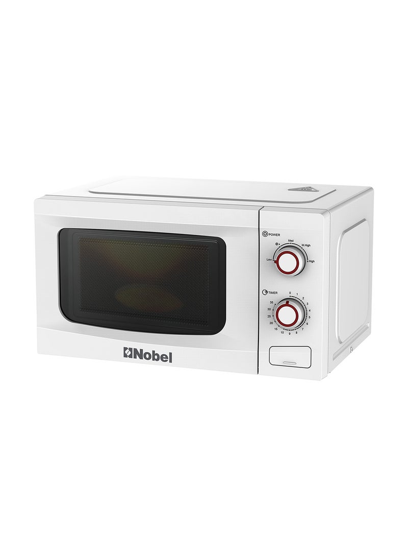 20 Liters Capacity Microwave Oven, Knobs Control, Push Button Door Opening, 35mins Setting Time, 5 Power Levels, Cooking End Signal, Defrost Setting with 1 Year Warranty 20 L 700 W NMO22M White