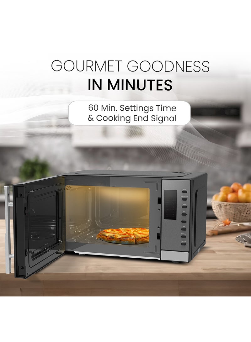 23 Liters Microwave Oven Button Control, 60mins Setting Time, 5 Power Levels, Cooking End Signal, Defrost Setting with 1 Year Warranty 23 L 1000 W NMO30D Black