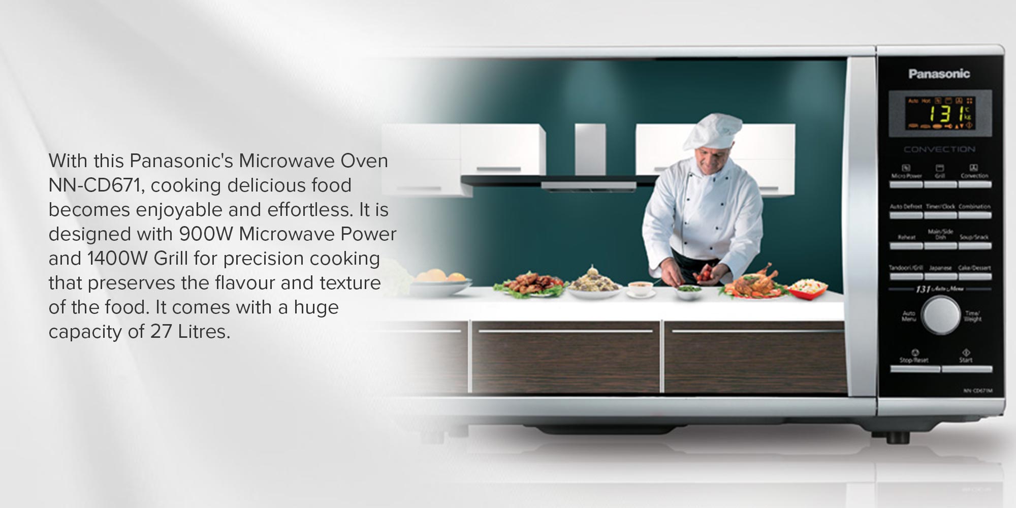 Microwave Oven With Convection And Grill 27 L 900 W NN-CD671M Silver