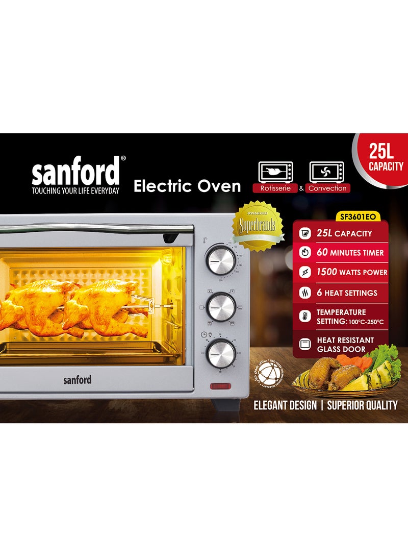 SANFORD ELECTRIC OVEN 25.0 LITRE 1380 WATTS 25 L 1500 W SF3601EO BS Multicolour