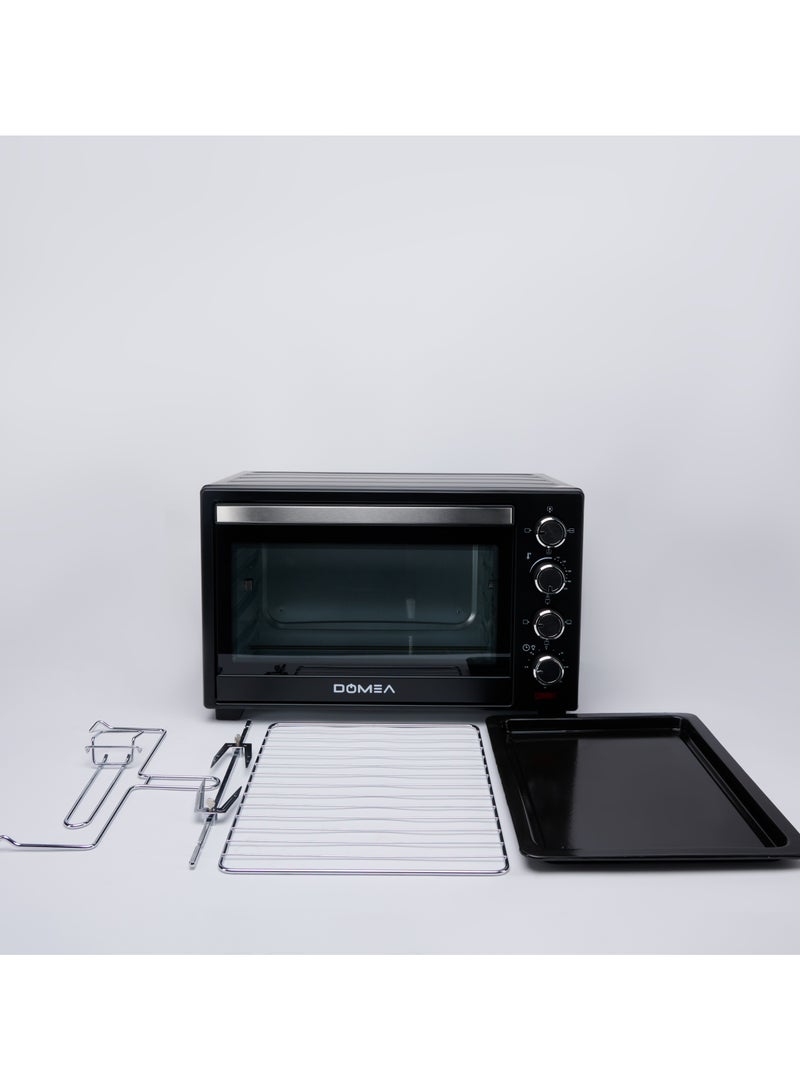 40L Electric Toaster Oven with Rotisserie & Convection, Countertop Oven, Adjustable Temperature (100-250°C), 60-Minute Timer, For Toasting, Baking, Roasting & Grilling, 1600W, Black