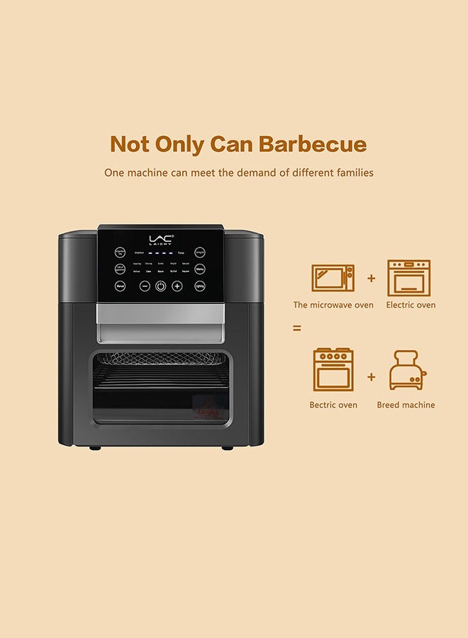 13.8L Large Size AirFryer 360° Turbo Airflow Tech One touch Panel, and 10 Presets Family Size Countertop Nonstick Air Fryers Elegant Stainless Steel Design