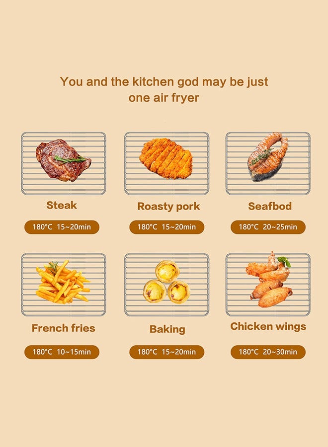 13.8L Large Size AirFryer 360° Turbo Airflow Tech One touch Panel, and 10 Presets Family Size Countertop Nonstick Air Fryers Elegant Stainless Steel Design