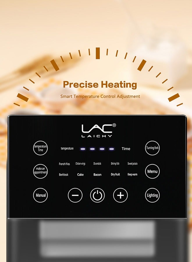 13.8L Large Size AirFryer 360° Turbo Airflow Tech One touch Panel, and 10 Presets Family Size Countertop Nonstick Air Fryers Elegant Stainless Steel Design