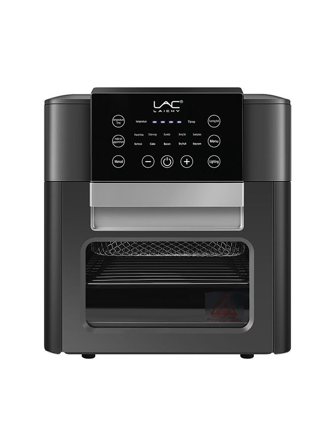 13.8L Large Size AirFryer 360° Turbo Airflow Tech One touch Panel, and 10 Presets Family Size Countertop Nonstick Air Fryers Elegant Stainless Steel Design