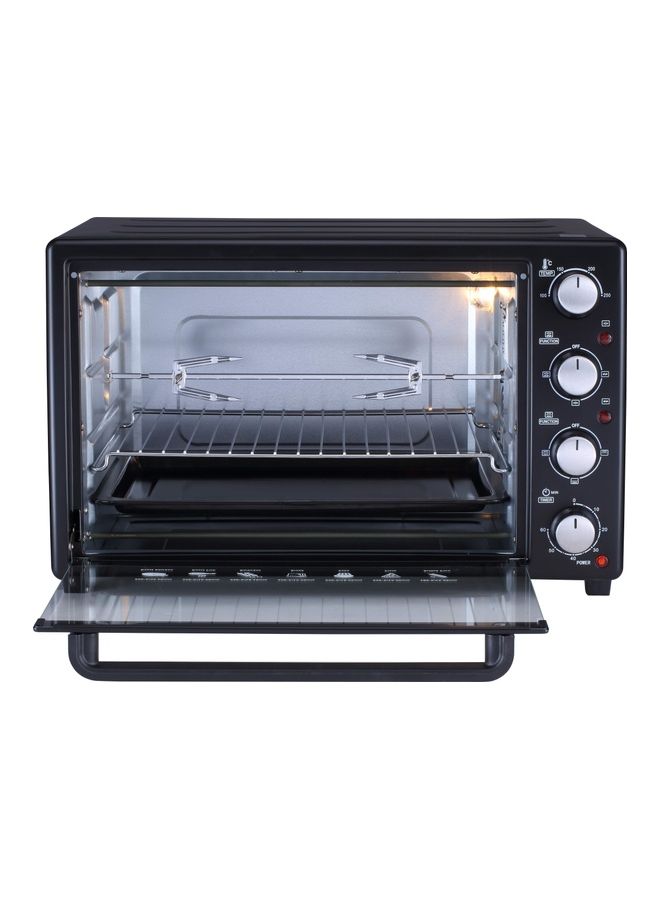 45L Electric Oven with Convection and Rotisserie Function | Perfect for Grilling, Toasting, and Roasting | 4 Knobs and Temperature 100 - 250 Degrees | 60 Minute Timer with Bell | Accessories: Bake Tray, Wire Rack, Tray Handle, Tong, and 1 set Rotisserie 1800 W STO-735N Black