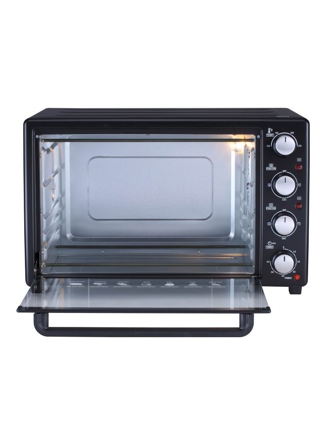 45L Electric Oven with Convection and Rotisserie Function | Perfect for Grilling, Toasting, and Roasting | 4 Knobs and Temperature 100 - 250 Degrees | 60 Minute Timer with Bell | Accessories: Bake Tray, Wire Rack, Tray Handle, Tong, and 1 set Rotisserie 1800 W STO-735N Black