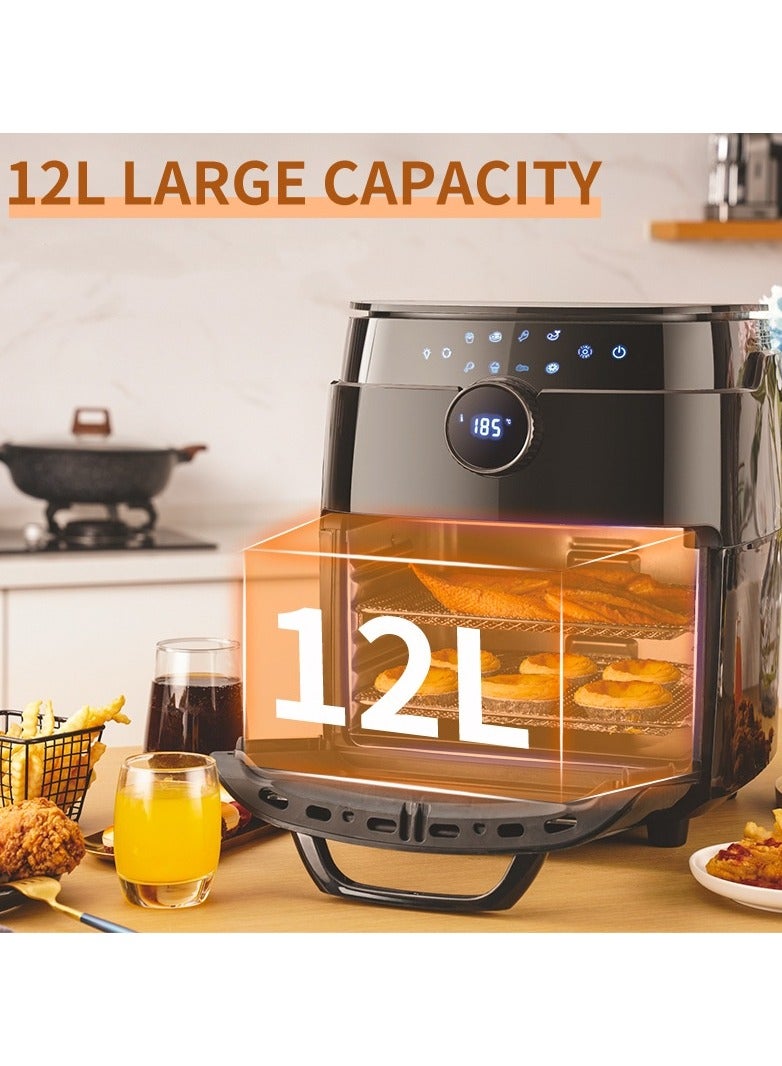 12L large capacity household intelligent multi-function electric fryer smoke-free touch screen automatic air fryer