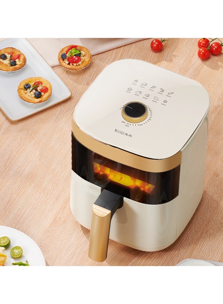 Large capacity household visual air fryer oil-free electric fryer intelligent touch screen automatic multifunctional French fries machine