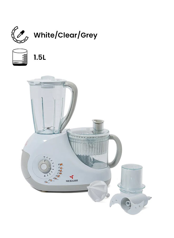 14-In-1 Food Processor ME-FPS1001WGR B White/Clear/Grey