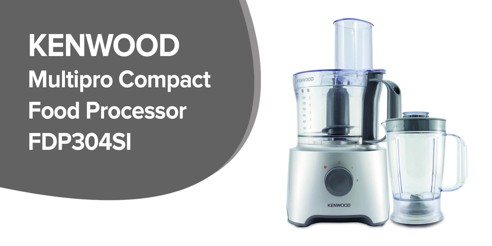 Multiplier Compact Food Processor FDP304S1 Silver/clear