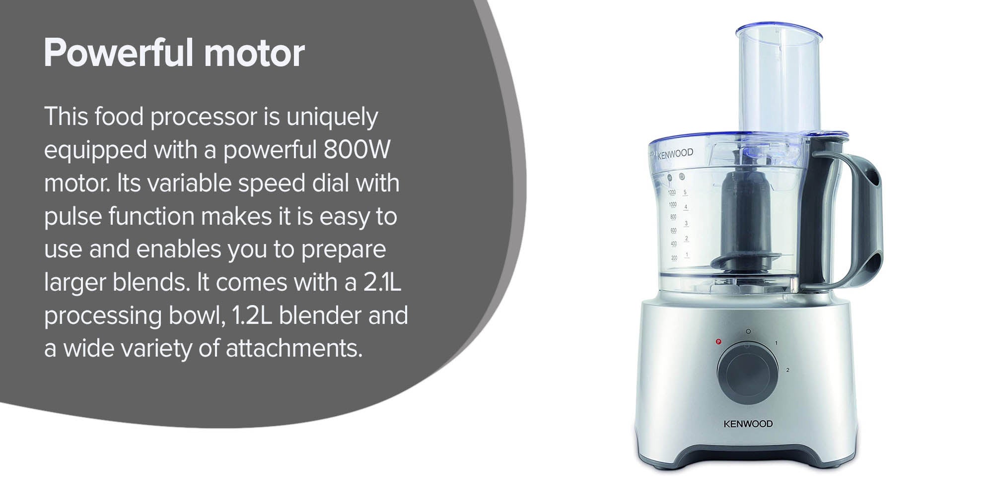 Multiplier Compact Food Processor FDP304S1 Silver/clear