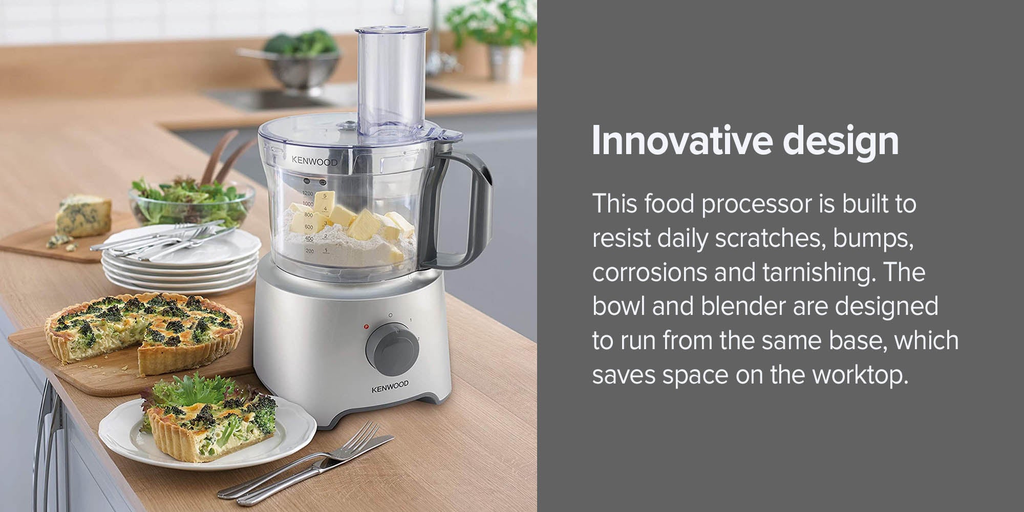 Multiplier Compact Food Processor FDP304S1 Silver/clear