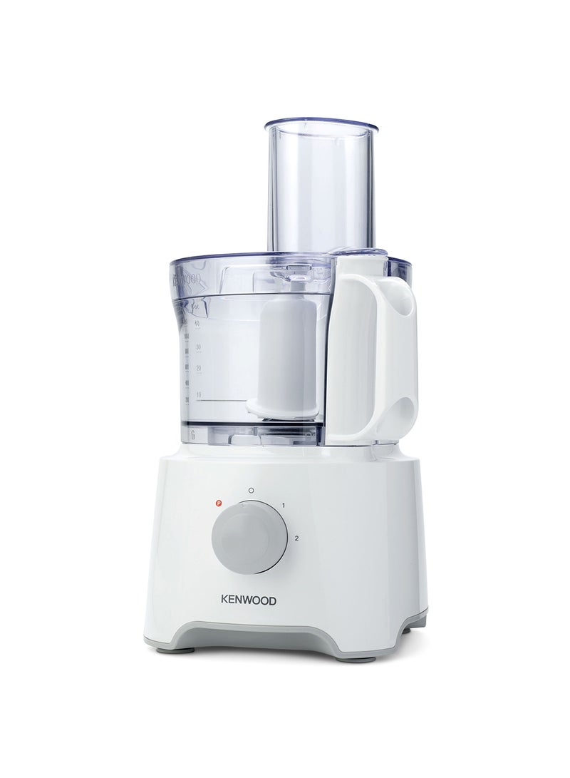 Food Processor  Multi-Functional With Reversible Stainless Steel Disk, Blender, Whisk, Dough Maker, Citrus Juicer 800 W FDP303WH White/Clear